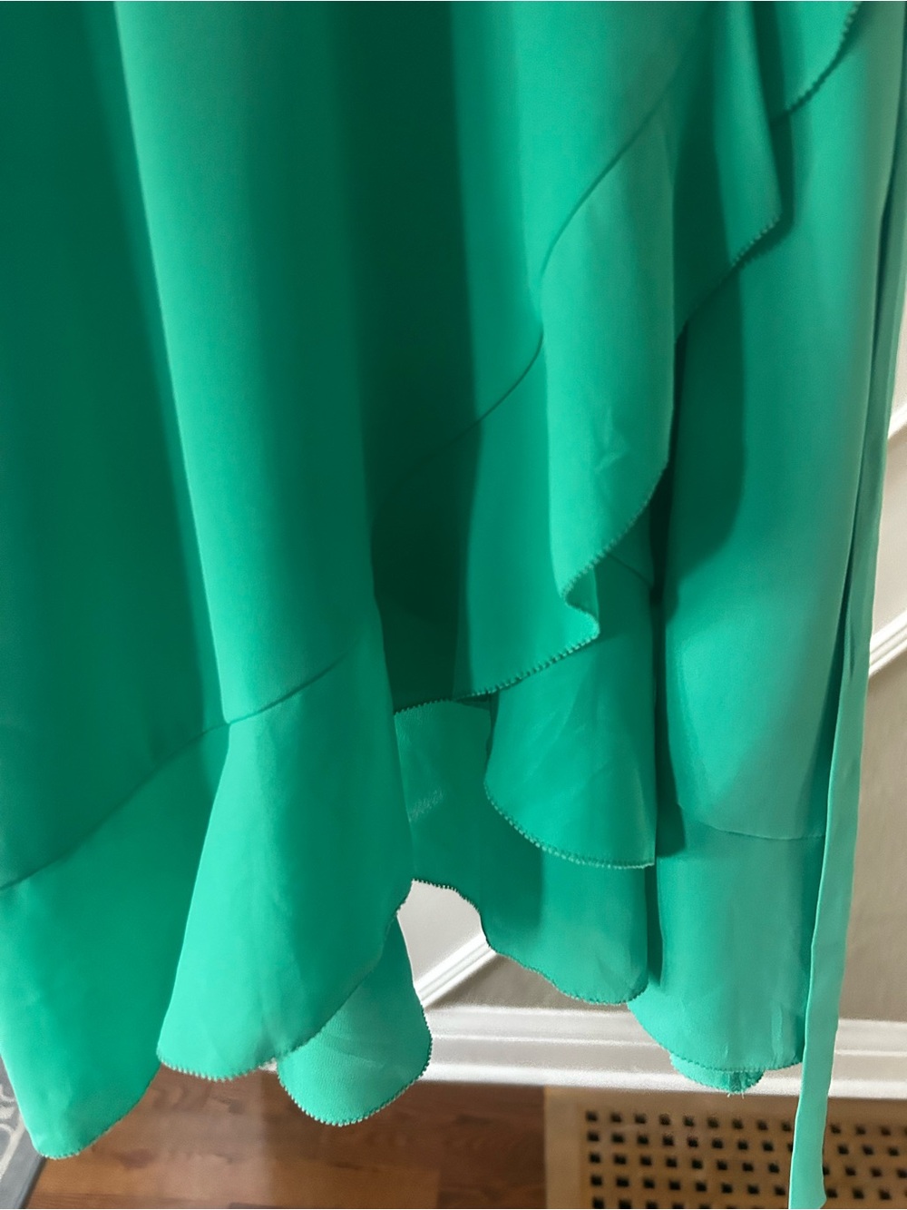 Aritzia Sunday Best Savoy Emerald Green Ruffle Wrap Dress Summer Party Wedding - Picture 6 of 10